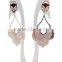 Stainless Steel newest style laser cut patterns with very pretty inlays earring