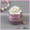 Funny Colorful Round Shaped Ceramic Jewelry Set Box Model With Flower