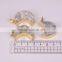 Druzy Quartz Stone Pendant Cressent Shape Gold Plated Jewelry