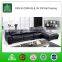 3029 Black Top Grain Cow Leather Living Room Furniture Sofa Set