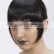 Black hairpiece fringe, synthetic hair clip on bang hair pieces