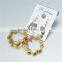 Fashion Sweet Flower Stainless Steel Gold Plated Locket Glass Crystal Drop Earrings for Women