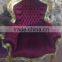 baroque style armchair purple velvet and gold wood
