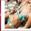 Wholesale Green Leaf print with Tassels Latest Fashion Woman women swimsuit 2017