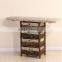 Wood Cabinet Floding Ironing Board With Wicker Basket