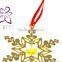 14K Yellow Gold Plated Metal Xmas Snowflake Ornament VICACCI with yellow crystal from Swarovski