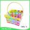 Rectangular hand woven gift basket plastic strap basket with handle