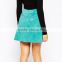 A Line Suede Street Style Skater Mini Skirts For Women