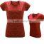 Ladies' Space Dye Tech T-Shirt Blank Fitness T Shirt Lightweight Raglan Short Sleeve T Shirt Yoga Top Shirt