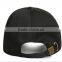 good quality black embroidery 100%cotton snap back 6-panel baseball hat and cap