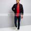 Sports Clothes Black Cotton Bomber Jacket Side Pockets With Lining Sport Jacket Teaming With A Red Tee