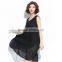 2017 summer latest plus size chiffon dress for girls sexy black maternity dress