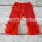 Newest Design Children's Clothing Pant Kids Plain Red Legging Girls ruffle Lace Trouser