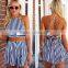 SEXY BACKLESS FLORAL JUMPSUITS FOR LADIES SHORTS