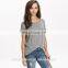 2016 BAIYIMO Latest hot in sale women fashion short sleeve t shirt with printed wings backside wholesale made in china