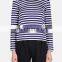 Fashion Stripes T-shirts Ladies 95%cotton 5%spandex Long Sleeve T-shirts Custom China