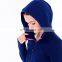 OEM wholesale women blue hoodies with front zip