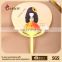 Customized promotion Round paper plastic han fan
