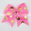 Dots printed grosgrain cheer bows