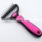 Portable Handle Dog Grooming Slicker Brush Stainless Steel Needles Pets Fur Remover Comb