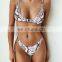 2019 Sexy Leopard Buckle Push Up Mid Cut Bikini Set Women Sling Strap Thong Swimwear Mujer Two Piece Padded New Swimsuit