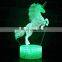 Multicolor 3D Acrylic  LED Night Light unicorn Table Lamp