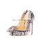 Ladies Snake Print Court High Heels Sandals Use Good Quality and Make Women Shoes