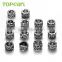 Topearl Jewelry Assorted Stainless Steel European Charm Bead Clear Rhinestones Antique Black Silver TCP02
