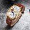 SEWOR 577 Mens Business Automatic Mechanical Watches Understated Luxury Moon Phase Brown Leather men Wristwatch