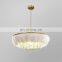 Creative LED Chandelier Princess Romantic Hanging Lamp For Living Room Bedroom Copper Chain Feather Pendant Light