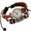 Wholesale personalized design vintage retro wrap leather watch bracelet charms beaded