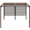 3*4m aluminum outdoor flat top pergola sunshade powder coated with sling cover