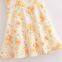 Spring new women's clothing European and American style bow decoration flower print poplin dress