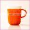 Ceramic knitting wool shape outer mugs with handle for coffee and tea with spoon and lid promotional and gift souvenirs