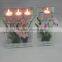 pink frosted glass cup plexiglass candle holder for birthday gift