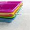high quality 8.5" color melamine blue square salad food divider plate