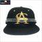 short-brim constructed 3D gold letters snapback cap hat