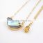 Abalone Layer Necklace Delicate Gold Druzy Necklace