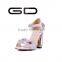 GD summer handmade hasp pure color woman square heel sandals