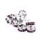 Silver Plated Light Amethyst Color #212 Rhinestone Jewelry Rondelle Spacer Beads Variation Color and Size 4mm/6mm/8mm/10mm