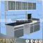 With wall cabinet and reagent shelf laboratory metal workbenches