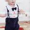 New kids summer clothes boy girl baby baby bib shorts T-shirt gentleman two piece