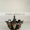 15"Black gold grape Antique ceramic porcelain flowers basket vase