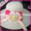 2015 fashion summer flower lady bowknot beach wholesale cheap sapphire blue hat