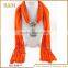Best prices latest top quality pure plain orange scarf fine workmanship