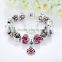 Custom silver cuff flower bead bracelet