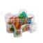 Neon color assorted Plastic-coated paper clip in jigsw puzzle box