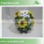 Ceramic ball shape led light table decoration with artifical flower