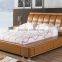 Comfortable Natural Oak color leather Bed (F1009#)