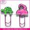 3D soft PVC bookmark, promotional gift paper clip bookmarker custom